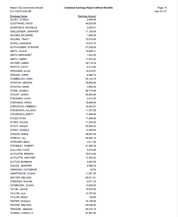 Mason City salaries